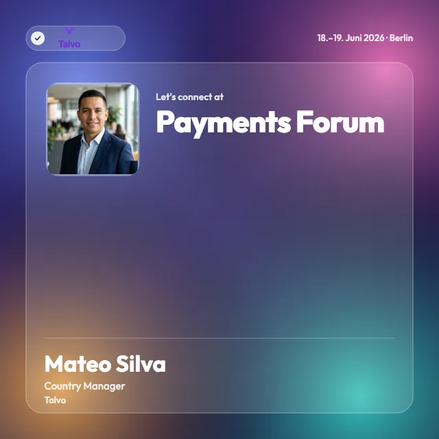 Helles Glas-Badge zum Payments Forum